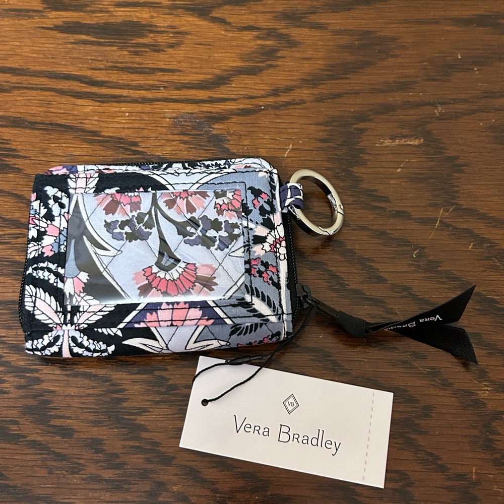 Vera Bradley Black and Pink Floral Key Holder